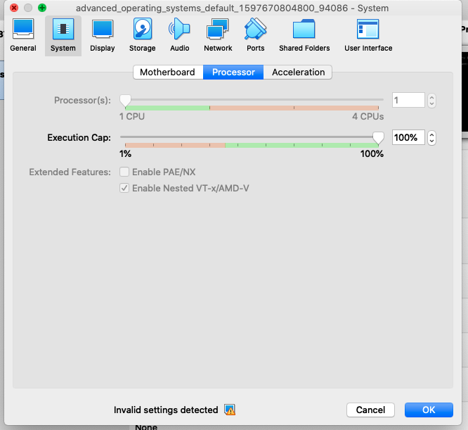 Virtual box w/ nested virtualization