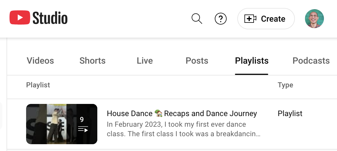 Created my first YouTube playlist for House Dance Class Recap videos